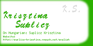 krisztina suplicz business card